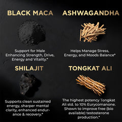 Terra Elmnt Ultra Male ingredients Shilajit close-up signals potency.