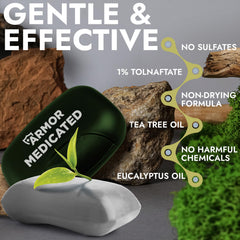 Terramed Just Think Comfort 1% Tolnaftate action in a cleansing lather.
