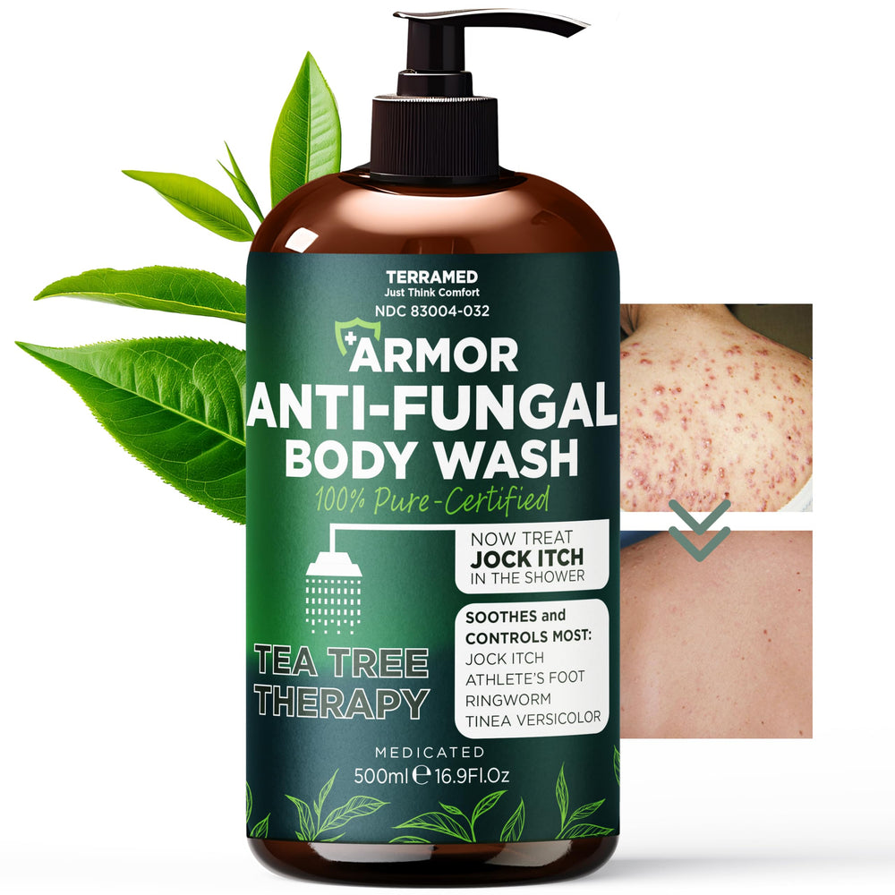 Terramed Just Think Comfort Antifungal bottle pour for easy daily cleansing
