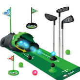 Terramus upgraded kids toy golf set with dinosaur mouth returner for interactive practice.