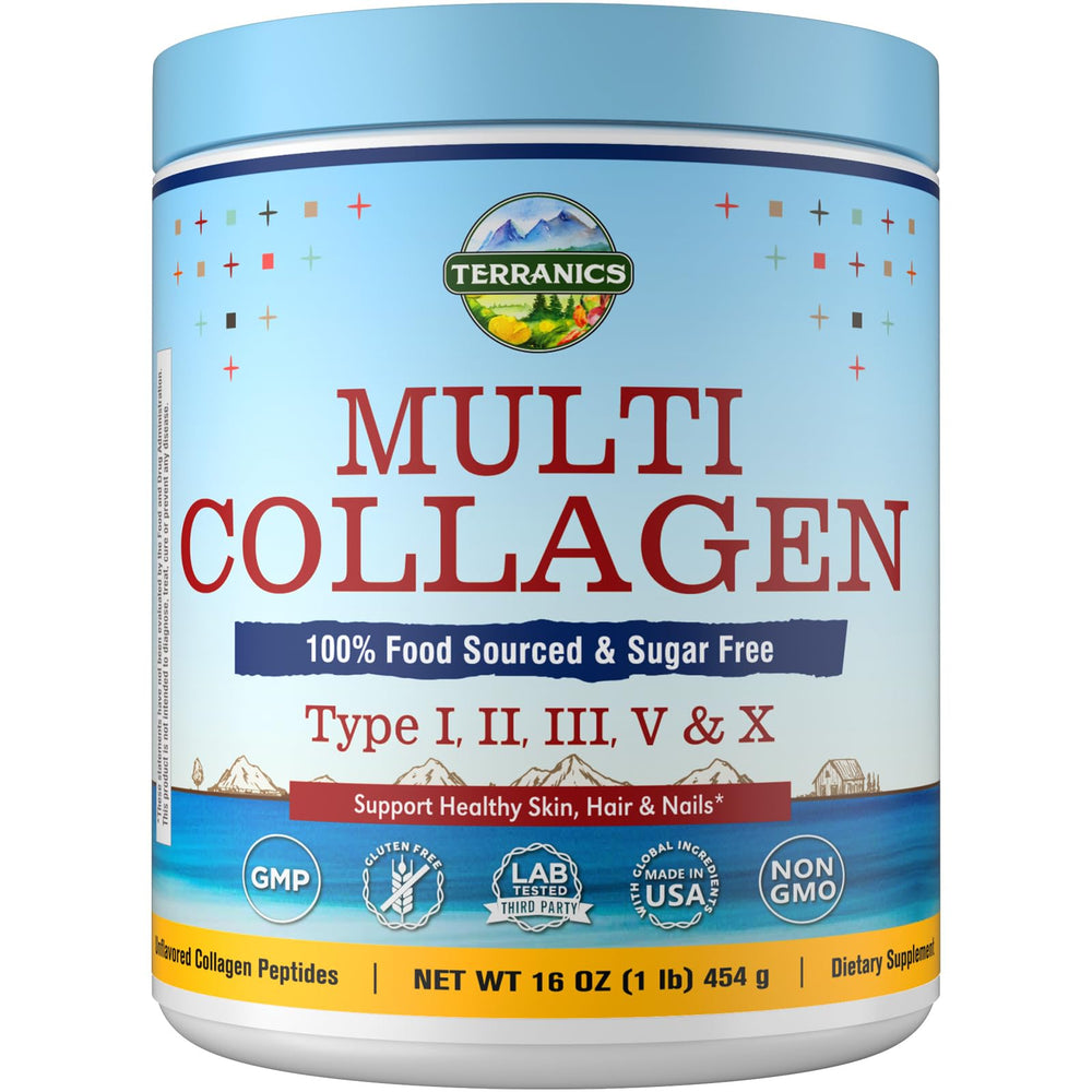 Terranics Multi Collagen Powder front label signals premium quality for daily use