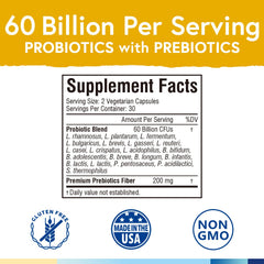Terranics probiotics 20 strains label shows diverse gut flora options