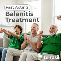 Terrasil Balanitis Relief ointment close-up showing creamy texture