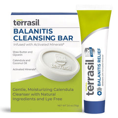 Terrasil Balanitis Relief tube applying soothing support to irritated skin