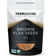 Terrasoul Brown Flax Seeds 2lb pack for wholesome baking and smoothies.