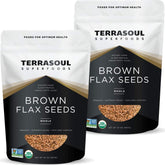 Terrasoul brown flax seeds 4lb pack front, ideal for daily baking and smoothies