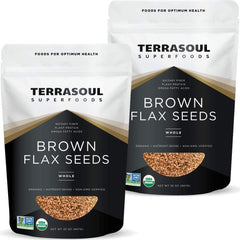 Terrasoul brown flax seeds 4lb pack front, ideal for daily baking and smoothies