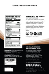 Terrasoul Brown Flax Seeds closeup shows tiny golden-brown grains ideal for soups and cereals.