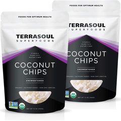 Terrasoul coconut chips organic 2-pack for convenient unsweetened snacking