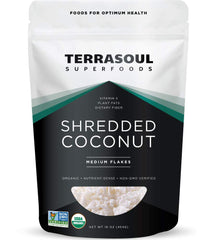 Terrasoul Organic Coconut Flakes medium pouch for baking and dairy-free recipes