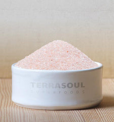 Terrasoul Himalayan Pink Salt finishing salt for gourmet meals in a kitchen