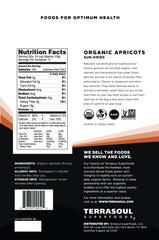 Terrasoul Organic Apricots close-up texture shows chewy, naturally sweet pieces for baking.