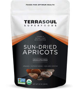Terrasoul Organic Apricots sun-dried in a bag, ideal for quick, wholesome snacking.
