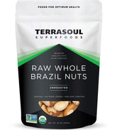 Terrasoul Organic Brazil nuts 1lb bag, savory, selenium-rich snack.