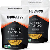 Terrasoul Organic Dried Mango Slices 2lb pack front for on-the-go snacking