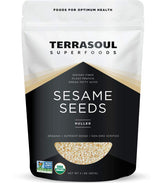 Terrasoul Organic Hulled Sesame Seeds 2 Lbs bag front view ideal for gluten-free toppings.