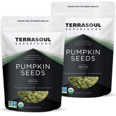 Terrasoul Organic Pumpkin Seeds 4lb package for versatile snacking and baking.