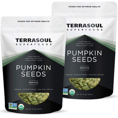 Terrasoul Organic Pumpkin Seeds 4lb package for versatile snacking and baking.