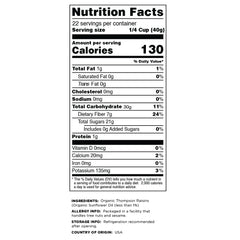 Terrasoul Organic Raisins no-sugar-added, pantry-friendly snack.