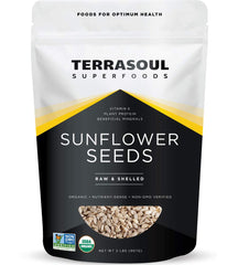 Terrasoul organic hulled sunflower seeds in a 2 lb pack for versatile cooking