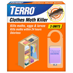 TERRO Clothes Moth Killer activation in closet, easy setup for quick protection