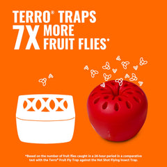 Terro fruit fly trap indoor with built-in window for easy monitoring.