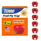 Terro fruit fly trap indoors with apple shape for discreet pest control.