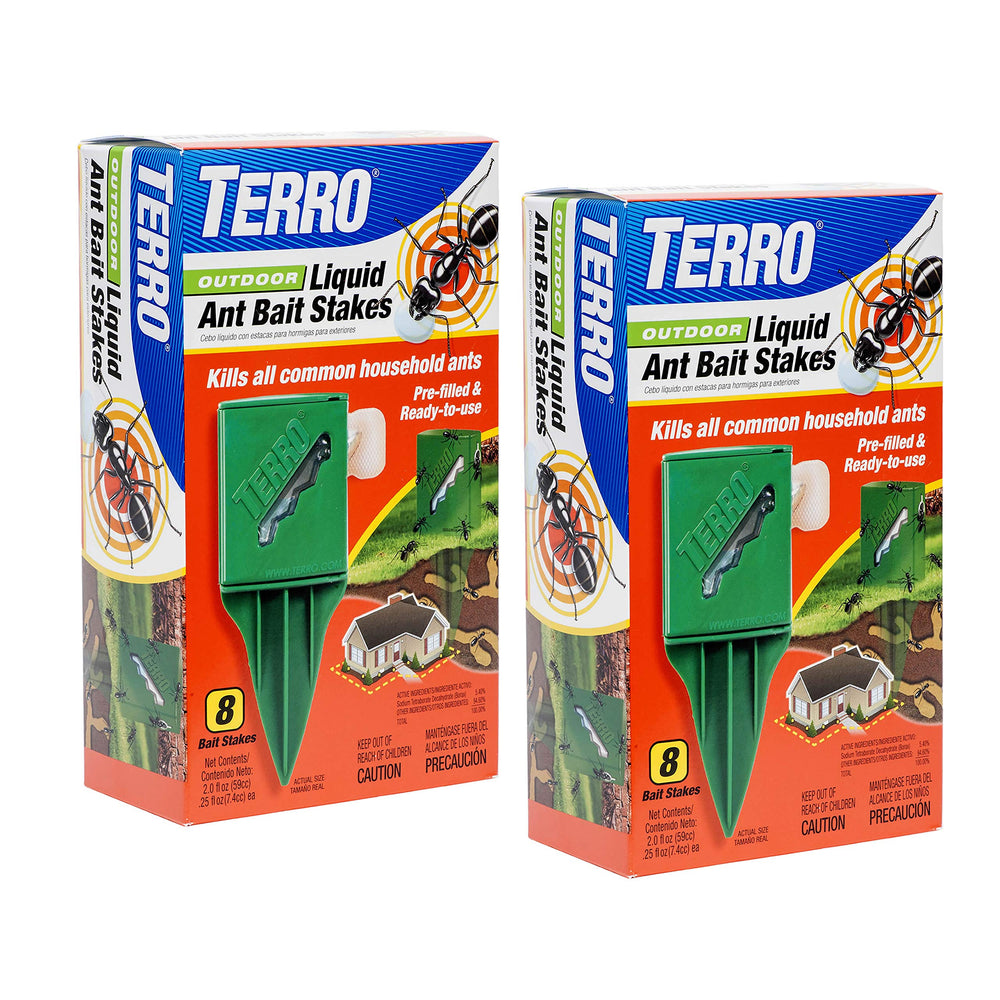 TERRO T1812SR outdoor bait stake in use on patio to attract and monitor ants