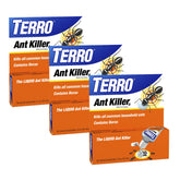 Terro T200-3SR liquid ant killer bottle closeup showing fast-acting bait for indoors.