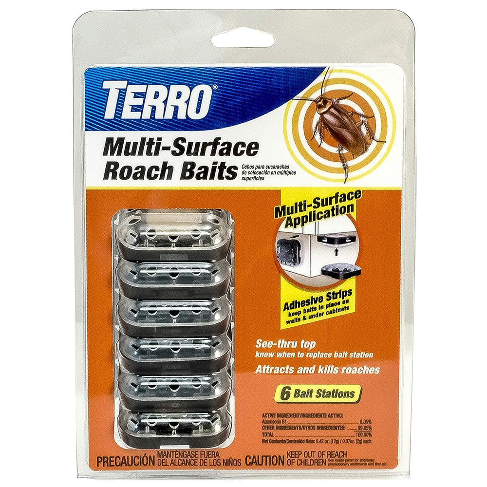 TERRO T500 bait station close-up showing bait inside for roach control