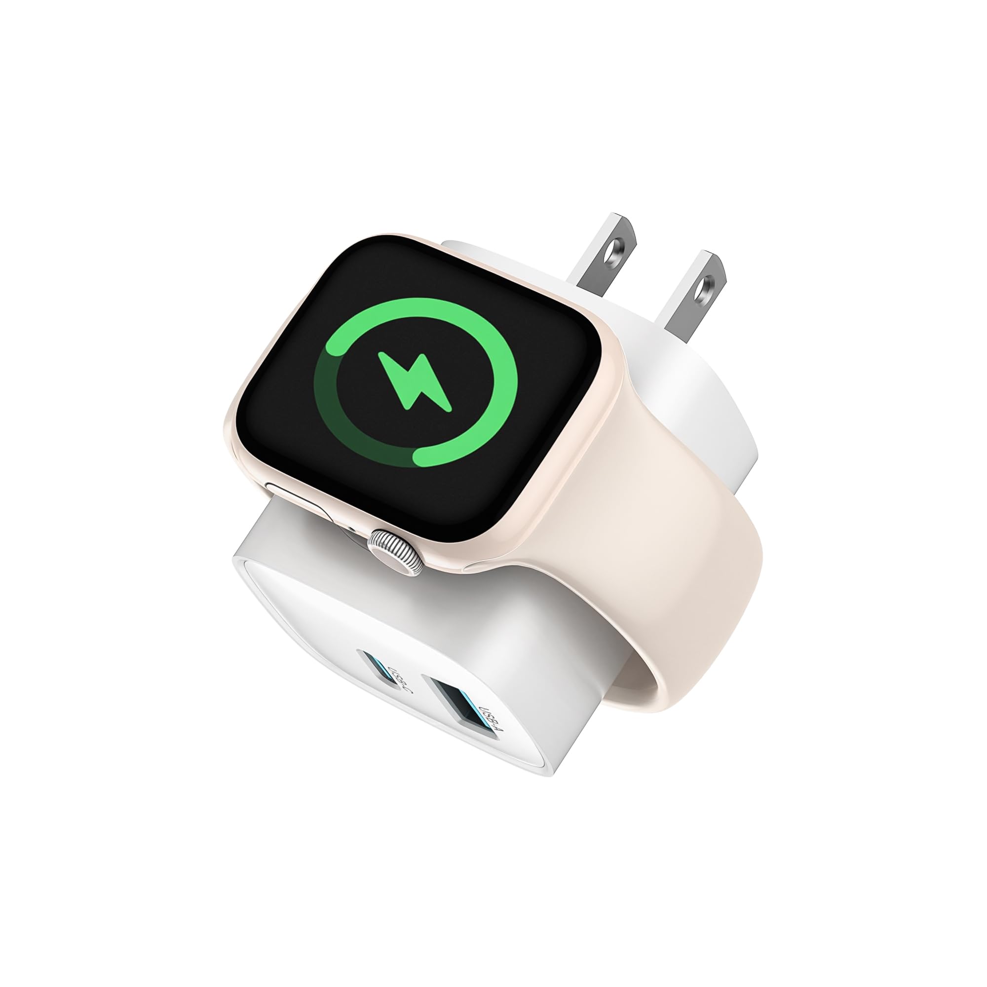 TESSAN 3-in-1 charger block with Apple Watch magnetic charger for a tidy desk.