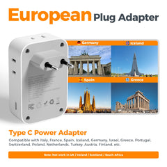 TESSAN adapter with four AC outlets keeps multiple devices powered on the go.