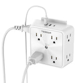 TESSAN 8-outlet extender with USB charger for multi-device charging at home or dorm