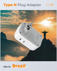 tessan brazil adapter compact travel size fits luggage