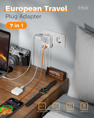 TESSAN EU adapter features four AC outlets for multiple devices simultaneously.