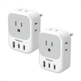 TESSAN European travel adapter in compact size for easy packing