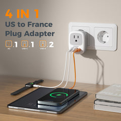 TESSAN European outlet compact design fits tight sockets in hotel rooms.