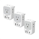 TESSAN European travel plug adapter with four outlets and USB ports for versatile charging.