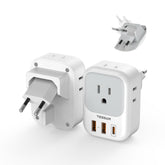 TESSAN foldable plug travel adapter—compact, easy packing for trips