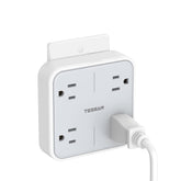 TESSAN four-outlet gray extender enables simultaneous device charging at home