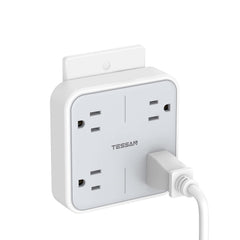 TESSAN four-outlet gray extender enables simultaneous device charging at home