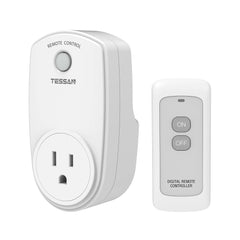 TESSAN remote and outlet on sofa enabling convenient control from seating.