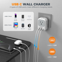 TESSAN South Africa plug adapter packaging emphasizes compact travel-friendly design