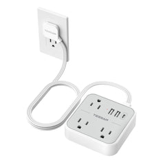 TESSAN ultra-thin flat extension cord behind furniture for tidy charging area