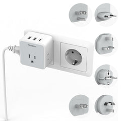 TESSAN universal travel adapter 6in1 ready for travelers' devices worldwide