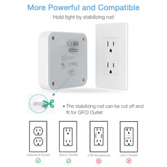 TESSAN wide-space extender fits bulky plugs without crowding neighboring sockets