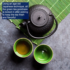Tetley black-green tea bags blend for versatile hot or iced tea.