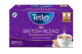 Tetley British Blend tea box with 8 foil packs ensures lasting freshness.