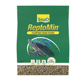 Tetra ReptoMin floating sticks packaging showing complete nutrition for aquatic turtles.