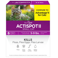 TevraPet Actispot II bottle ready for use, providing up to 30 days of flea protection.